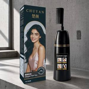ย้อมผมสมุนไพรสีดำสนิท พร้อมหวีแปรงทา ปิดผมขาวทันที ครีมจากพืช สูตร OEM - Product Image 1