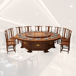 Thiết Kế Mới Đồ Nội Thất Nhà Rắn Gỗ Cổ Điển Bữa Ăn Tối Nhà Vòng Xoay Bàn Ăn - Product Image 3