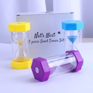 Reloj de arena hexagonal moderno hecho a mano y personalizado, con logotipo imprimible, ideal como regalo promocional y decoración de oficina. - Product Image 6