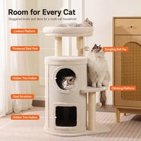 Arbre à chat double couche fabriqué en Chine avec baril en sisal, plateformes multiples, peu encombrant, résistant aux griffures, sans perte de fibres