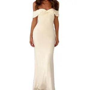 In magazzino 2024 estate abbigliamento Casual elegante bianco festa sottile sirena vestito da donna a vita alta vestiti da donna Sexy Club