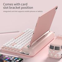 Ajazz AF84 Keyboard Nirkabel Membran Senyap, Koneksi Dual-Mode 2.4G