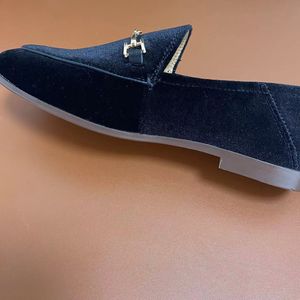 Mocasines Planos de Piel de Oveja con Empeine de Terciopelo para Mujer, Zapatos de Punta Redonda, Diseño Personalizable - Product Image 6