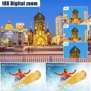 Caméra photo 5K Ultra HD 75MP AF 18X avec contrôle WiFi via application, écran 3.0", webcam, enregistrement pendant la charge, Type-C, DC1808, zoom numérique 18X - Product Image 3