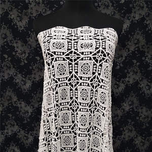 Tela de encaje de boda soluble en agua bordada geométrica concisa 100% poliéster ecológico para decoración de ropa y bolsos - Product Image 1