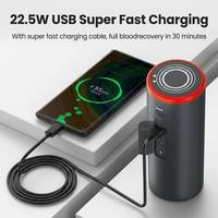 Démarreur de Voiture Compact 12800mAh, Mini Aspirateur, Pompe à Air pour Pneus, Nettoyeur Haute Pression Portable 5-en-1, Batterie Externe