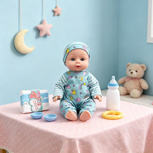 <b>Mini</b> Plastic Baby <b>Bottle</b> Toy with Blue and Pink Cap for 0-24 Months Unisex Role Play - Product Image 1