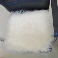 Échantillon de coussin en fourrure de mouton de Mongolie blanche, vente en gros