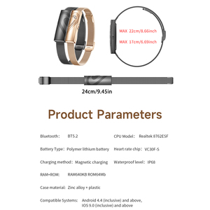 Pulsera Inteligente sin Pantalla para Parejas, Monitor de Frecuencia Cardíaca y Oxígeno en Sangre <span class=keywords><strong>24H</strong></span>, 45 Días de Autonomía, Resistente al Agua - Product Image 2