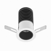 Mini spot LED encastré, petit downlight COB anti-éblouissement, lampe de plafond à dissipateur thermique en aluminium pour armoire et placard