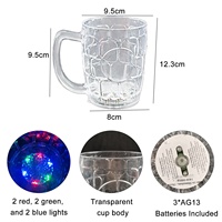 Mug à bière LED en gros, tasse lumineuse claire clignotante, vaisselle de fête pour discothèque, festival, carnaval, événements nocturnes, cadeaux OEM