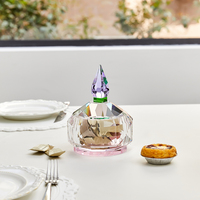 Vente directe d'usine, bocal à bonbons en verre cristal transparent, boîte à bijoux ronde en cristal pour les tables de famille de mariage