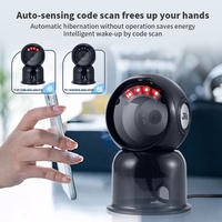 Lector de Códigos de Barras USB JR T62 de Alta Velocidad con Escaneo Automático de 360 Grados, Lector de Códigos QR 2D CMOS de Escritorio para Supermercado
