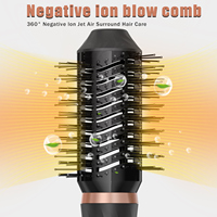 Styler capillaire électrique 6-en-1 OEM direct usine, brosse sèche-cheveux ionique à air chaud, peigne auto-enroulant