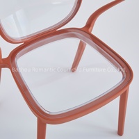 Chaises de salle à manger d'extérieur empilables avec dossier transparent, chaises de salle à manger en plastique colorées