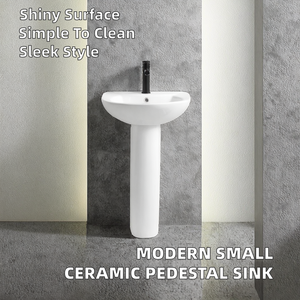 Lavabo de Pedestal Redondo de Cerámica de la Mejor Calidad, Fácil de Limpiar, para Baños Pequeños - Product Image 2