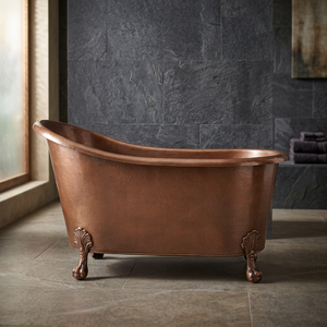 Baignoire Balnéo de Luxe en Cuivre, Modèle Simple, Autoportante, pour Salle de Bain, Bronze Huilé, pour Villas - Indian Home Crafts - Product Image 1