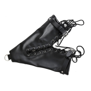Giocattoli Sessuali BDSM per Adulti, Manette in Pelle Nera di Alta Qualità per Mani e Piedi, Attrezzatura per Bondage Maschile e Femminile per Giochi Sessuali - Product Image 6