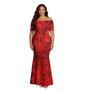 Robes Puletasi samoanes en gros OEM, vêtements de plage polynésiens, robes sirène, robes longues élégantes pour femmes, <span class=keywords><strong>grande</strong></span> <span class=keywords><strong>taille</strong></span>, île - Product Image 1
