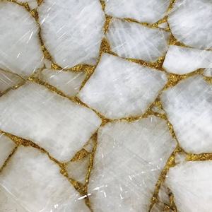 หินธรรมชาติกึ่งมีค่าโปร่งแสงสีขาวหินอาเกตแผ่นหินอาเกต - Product Image 3