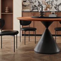 Table à manger ronde en bois massif de luxe moderne ensemble de chaises 4 6 8 places salon restaurant rotatif noir meubles designs