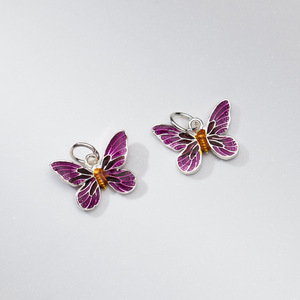 Moda 925 plata esterlina <span class=keywords><strong>esmalte</strong></span> Color dulce mariposa voladora encanto Animal colgante para niñas joyería personalizada collares - Product Image 5