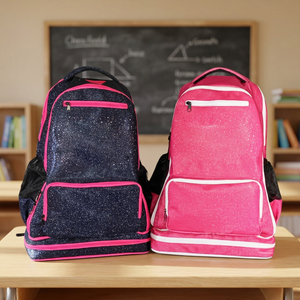 Custom Made Fashion Waterproof Anti-Theft Cheerleader <b>Backpacks</b> Glitter Dance Cheer Polyester High Quality - Product Image 3
