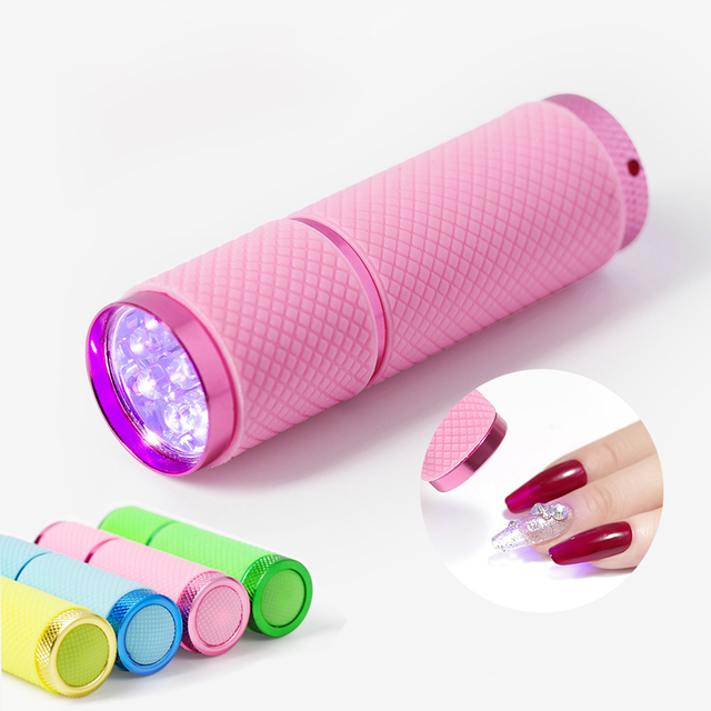 Factory Direct Wholesale High Quality Portable Mini 9 LED Flashlight for Gel Nail Polish Art Light Lamp