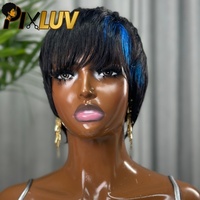 Cabello Humano Virgen Natural para Pelucas Cortas Tipo Bob para Mujeres Negras, Sin Pegamento, Encaje HD, Venta al Por Mayor