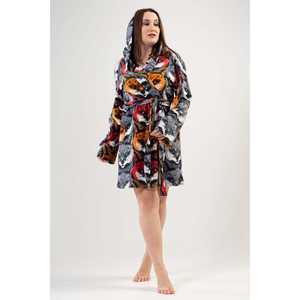 Bata corta con capucha de forro polar para mujer, talla XXL, con bolsillos, sudaderas cómodas - Product Image 4