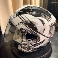 Casque de moto ouvert 3/4 Ar*I en ABS à dégagement rapide toutes saisons pour hommes et femmes adultes
