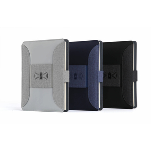 ปกสมุดโน้ตบุ๊กแบบพกพาพร้อมที่ชาร์จ<span class=keywords><strong>โทรศัพท์</strong></span>ไร้สาย RFID สำหรับธุรกิจ ความจุแบตเตอรี่ 8000mAh  พร้อมช่องเก็บของและที่วางโทรศัพท์มือถือ ทำจากหนัง - Product Image 2