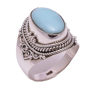 Bagues en argent sterling 925 de turquoise naturelle La Belle au bois dormant faites à la main Bijoux indiens fins pour mariages Fournisseurs de gros en vrac - Product Image 1
