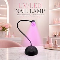Lampe à LED pour ongles, lampe de bureau pour manucure 18W UV, lampe de travail pour nail art, lampe de travail pour salon de beauté, lampe de table flexible à col de cygne