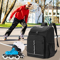 Sac à roulettes grande capacité, confortable, pour patins à roulettes, patins à glace, avec poche supérieure pour casque
