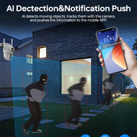 Cámara DE SEGURIDAD Domo WiFi para exteriores 4MP HD CMOS PTZ Visión nocturna a todo color Seguimiento humanoide Detección de movimiento Tarjeta de memoria