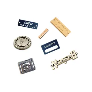 Groothandel Kleding Merk Logo Label Tags Aangepaste Kleine Messing Metalen Kledinglabel Voor Kleding