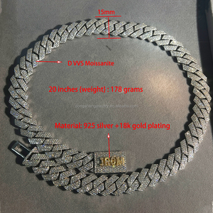 Moda personalizada Miami 15mm VVS Moissanite cadena de eslabones cubanos Cadena de soldado de Rap o collar de Hip Hop <span class=keywords><strong>Rock</strong></span> - Product Image 3