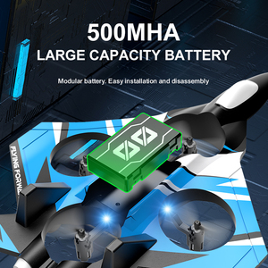 โดรนเครื่องบินรบบังคับวิทยุ TOAI 6 ช่องสัญญาณ พร้อมไฟ LED หมุนได้ 360 องศา กล้องคู่ ดีไซน์พับได้ ระบบไจโร 6 แกน มอเตอร์ไร้แปรงถ่าน 2.4G - Product Image 6