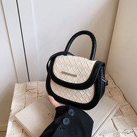 Mini sac à main de luxe carré tressé, sac bandoulière élégant et tendance
