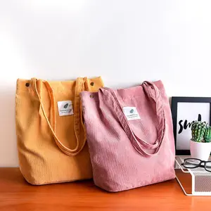 Environmental Female Large Capacity Shoulder Bag Casual corduroy shopping tote bag