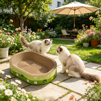 Bac à litière pour chat en papier épais, résistant à l'usure, sans peluches, pliable, moderne et luxueux, jouet pour chat, griffoir amusant