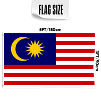 Bandera de Malasia de 3x5 pies al por Mayor, Impresión Digital de Alta Calidad, Material de Poliéster, Estilo Bandera, para Fiestas y Celebraciones
