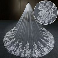 Vente en gros de haute qualité élégant hijab châles couleur unie dentelle blanc court accessoires de mariage voile