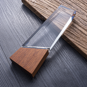 अनुकूलित डिजाइन ठीक गुणवत्ता सस्ते ऑप्टिकल k9 खाली पदक क्रिस्टल ग्लास लकड़ी के साथ क्रिस्टल ग्लास ट्रॉफी - Product Image 3