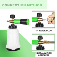 SPS V3.0 Lance Mousse Professionnelle Robuste avec Buse en Laiton M22 et Raccord Rapide 1/4, Bouteille Transparente, Meilleur Canon à Mousse pour Savon Liquide