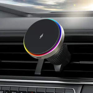 Trending Product Qi2 15W Car Magnetic Wireless Charger With Led Light