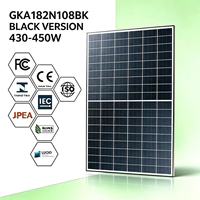 Panneau solaire monocristallin N-Type demi-cellule 430-450W, 108 cellules, verre simple, cadre en aluminium noir, module PV pour maisons
