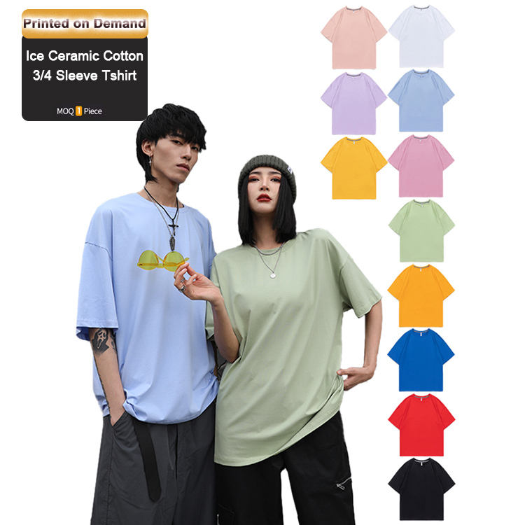 Dropshipping Heavyweight Cotton T Shirt Oversized Clothes T Shirt Direct To Garment Dtg White T-shirts
