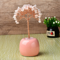 Petit arbre de la fortune en cristal multicolore fait main, mini arbre à argent Feng Shui en gros pour bureau, maison, cadeau